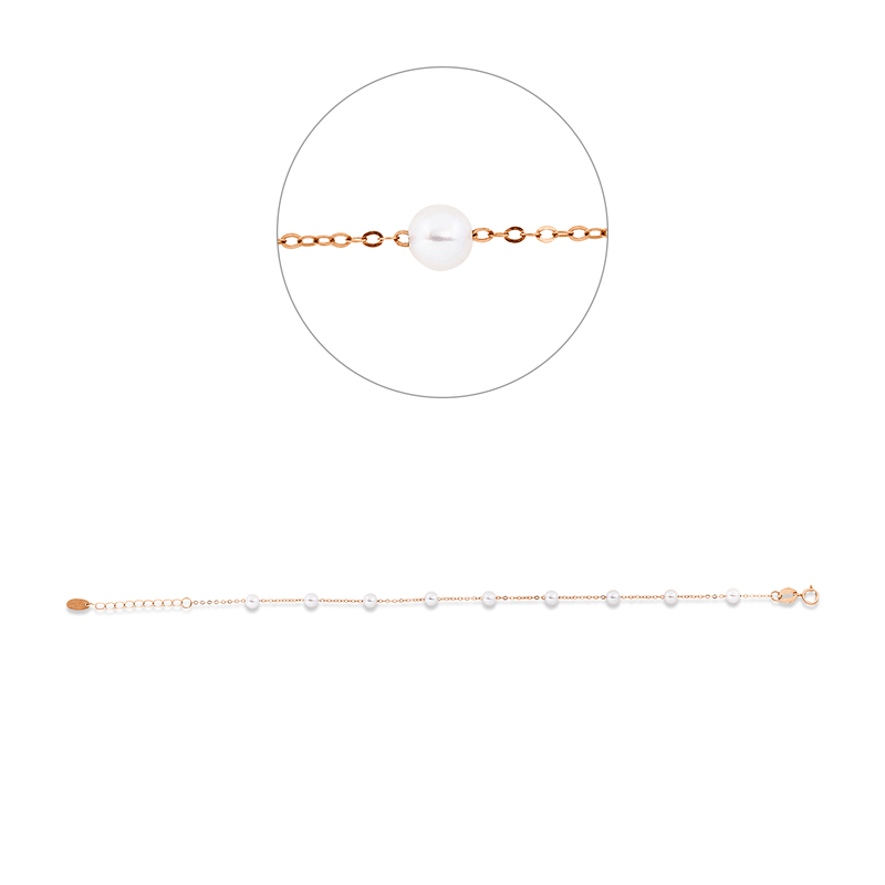 Perle Armband Rotgold 18kt