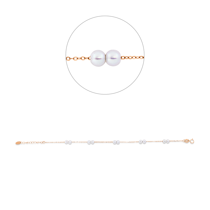 Perle Armband Rotgold 18kt