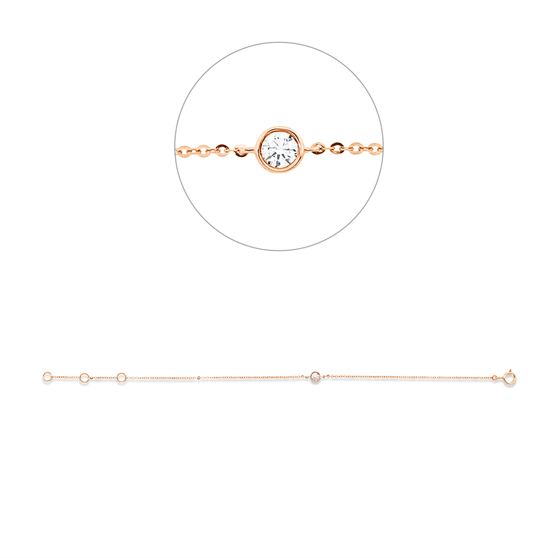 Modern Woman Armband Rotgold 18kt 0,1ct