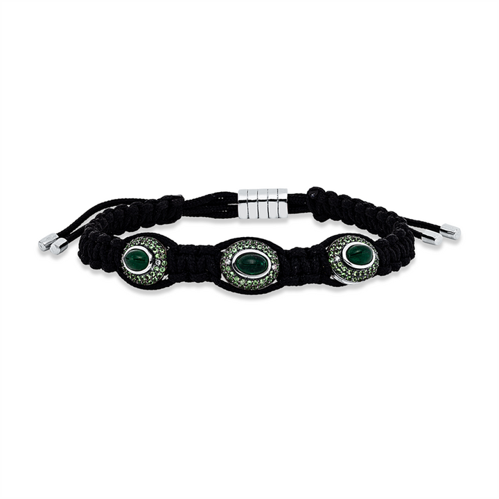 Leder- & Stoffband Armband Weißgold 18kt Ref-5G193