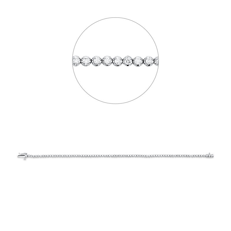 Tennisarmband Armband Weißgold 18kt 0,96ct