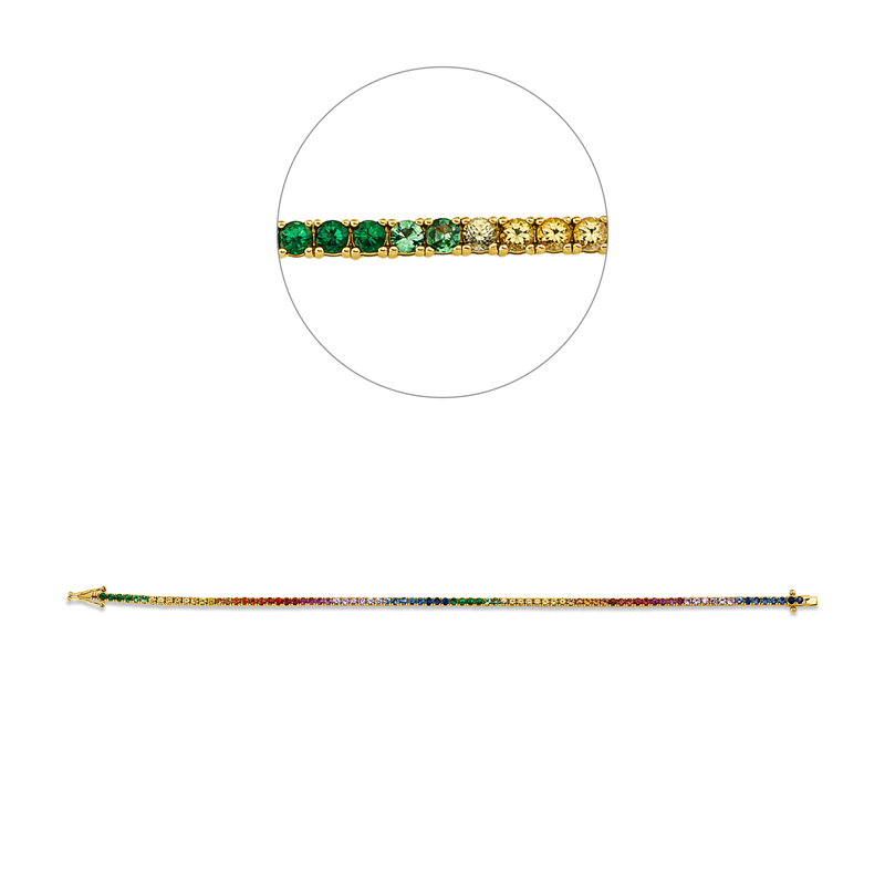 Rainbow & Multicolor Armband Gelbgold 18kt