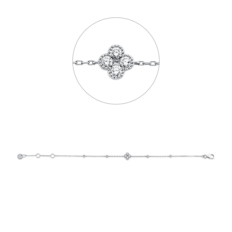 Baguette Illusion Armband Weißgold 18kt 0,33ct