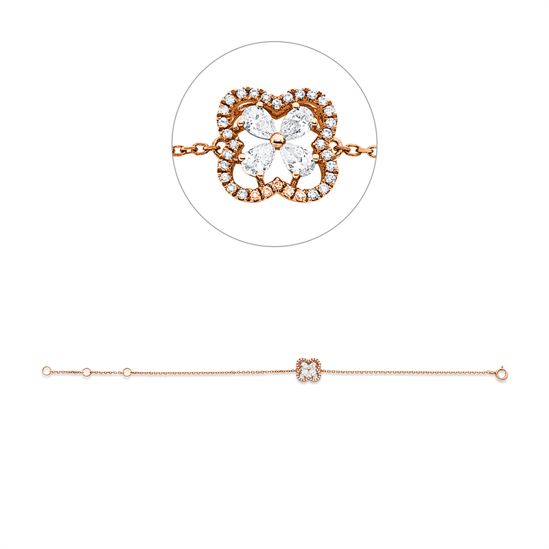 Modern Woman Armband Rotgold 18kt 0,34ct