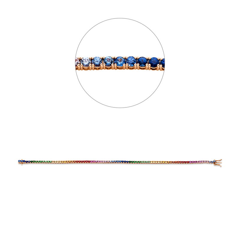 Rainbow & Multicolor Armband Rotgold 18kt