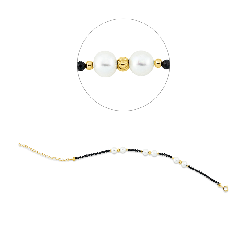 Perle Armband Gelbgold 18kt