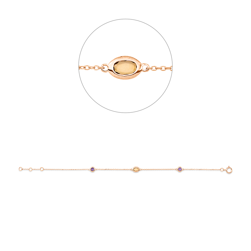 Farbstein Fashion Armband Weißgold 18kt