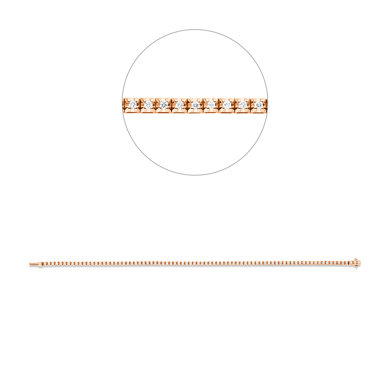 Tennisarmband Armband Rotgold 18kt Ref-5G625