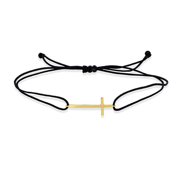 Leder- & Stoffband Armband Gelbgold 18kt Ref-5G639