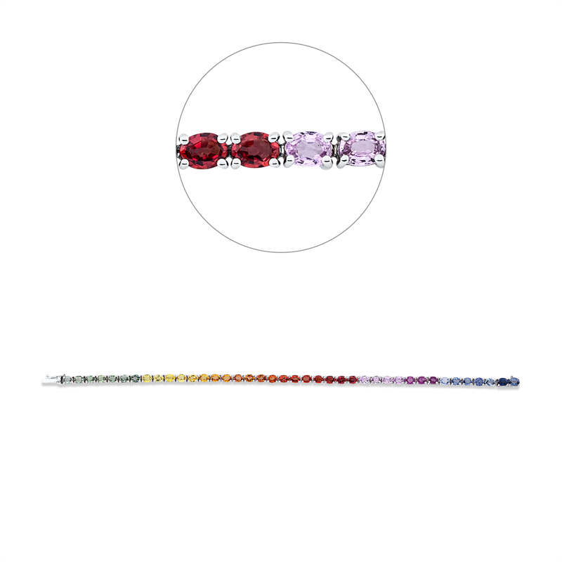 Rainbow & Multicolor Armband Weißgold 14kt