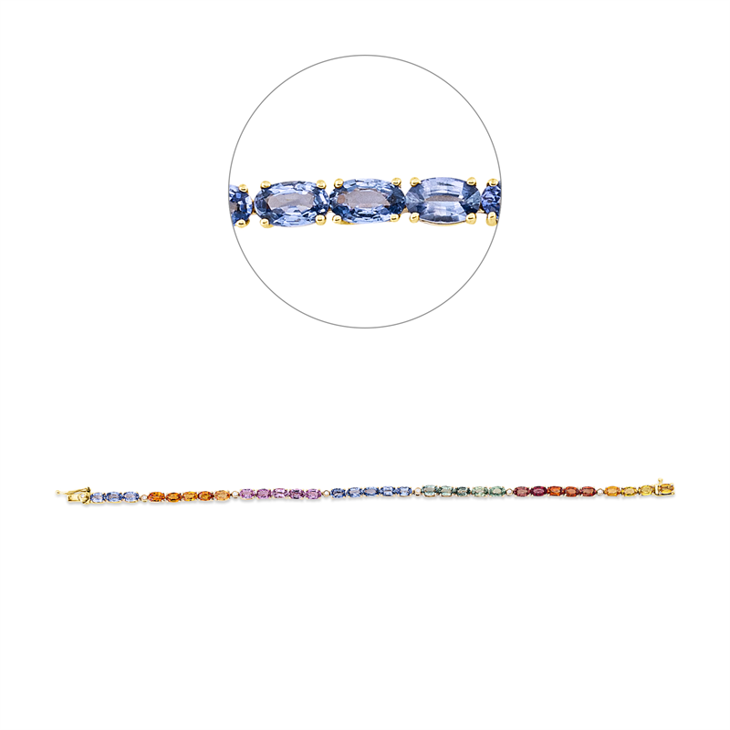 Rainbow & Multicolor Armband Gelbgold 14kt 0,07ct