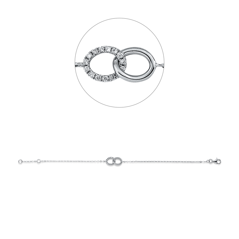 Modern Woman Armband Weißgold 18kt 0,09ct
