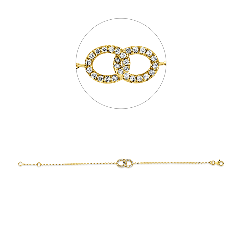 Modern Woman Armband Gelbgold 18kt 0,17ct