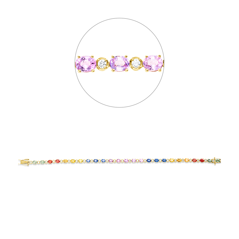 Rainbow & Multicolor Armband Gelbgold 18kt 0,52ct