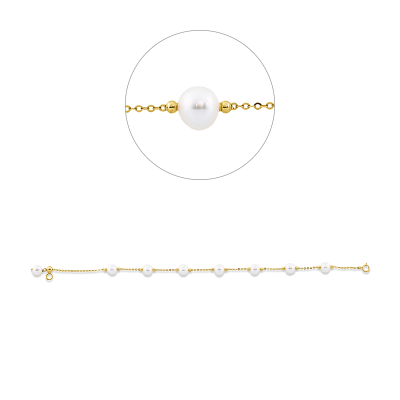 Perle Armband Gelbgold 18kt
