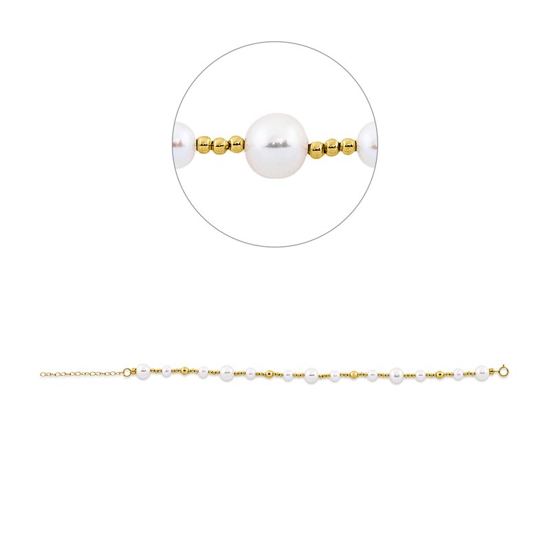 Perle Armband Gelbgold 18kt