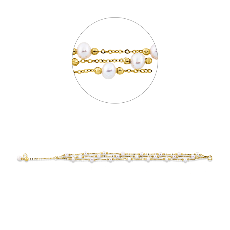 Perle Armband Gelbgold 18kt