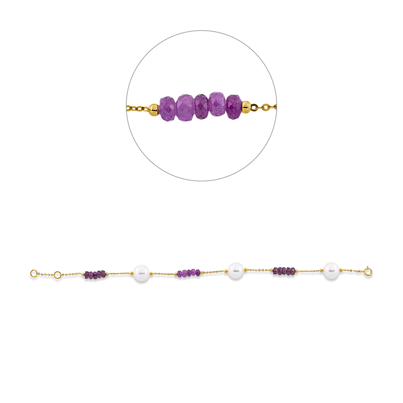 Perle Armband Gelbgold 18kt