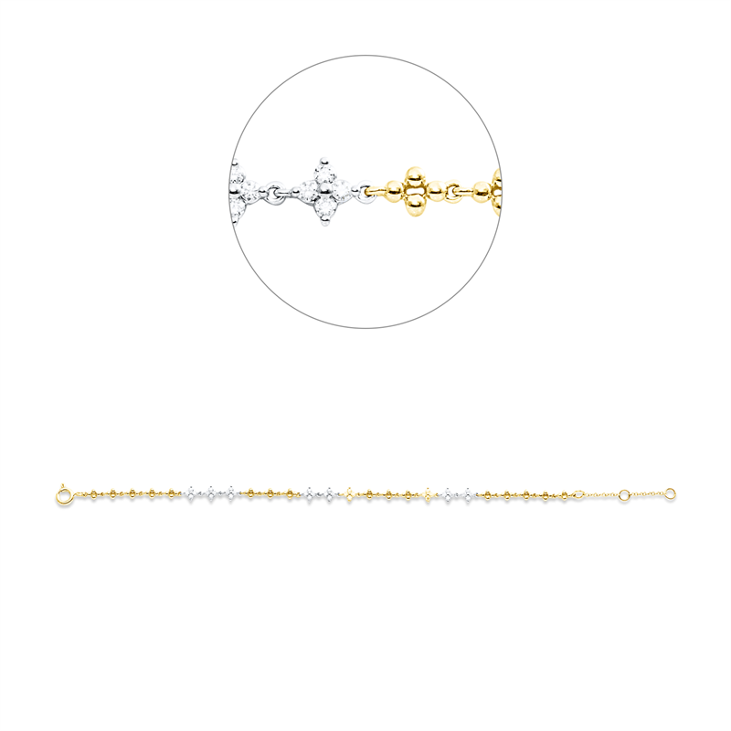 Modern Woman Armband Gelbgold / Weißgold 18kt 0,34ct