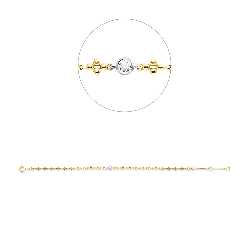 Exklusiv Armband Gelbgold / Weißgold 18kt 0,06ct
