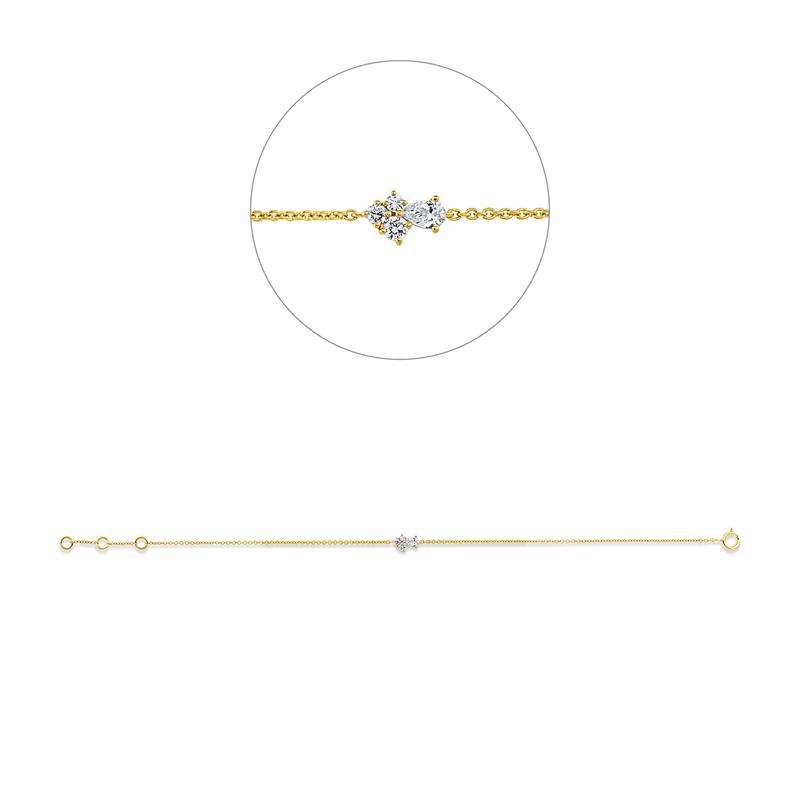 Modern Woman Armband Gelbgold 18kt 0,17ct