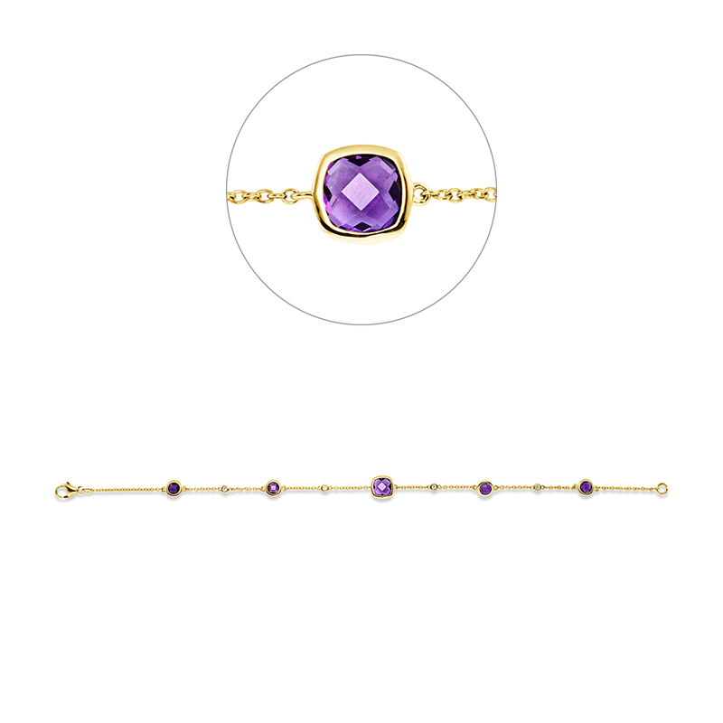 Farbstein Fashion Armband Gelbgold 18kt 0,06ct