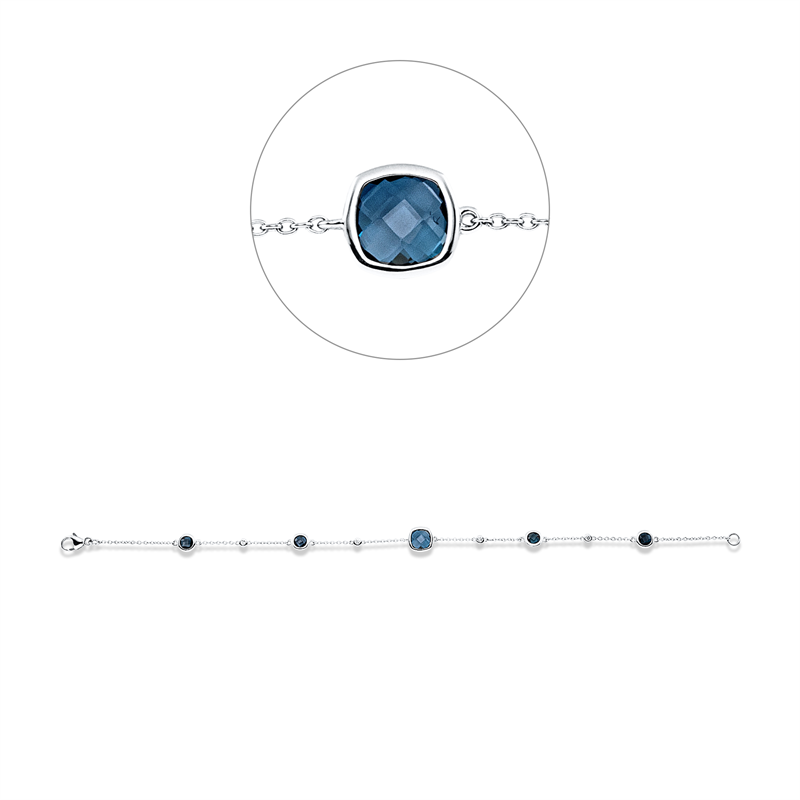 Farbstein Fashion Armband Weißgold 18kt 0,06ct