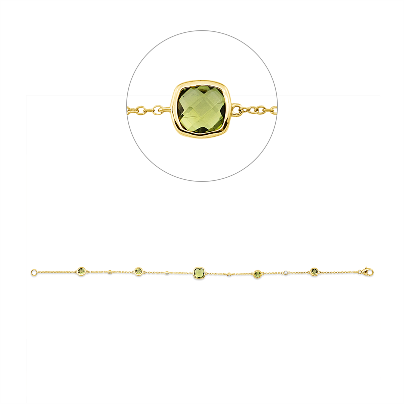 Farbstein Fashion Armband Gelbgold 18kt 0,06ct