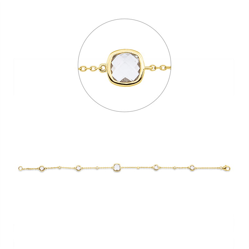 Farbstein Fashion Armband Gelbgold 18kt 0,06ct