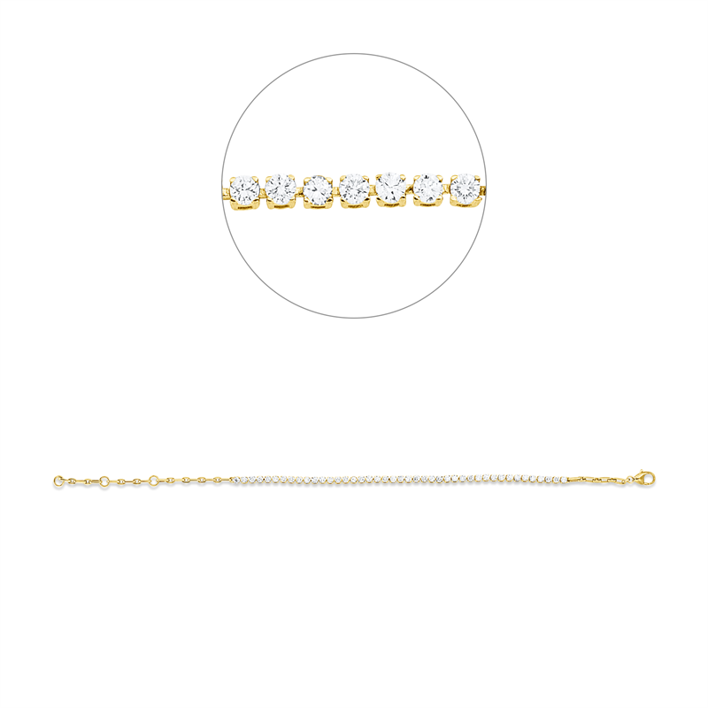 Mehrfachsteinbesatz Armband Weißgold 18kt 1,51ct