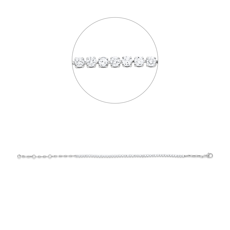 Mehrfachsteinbesatz Armband Weißgold 18kt 1,51ct