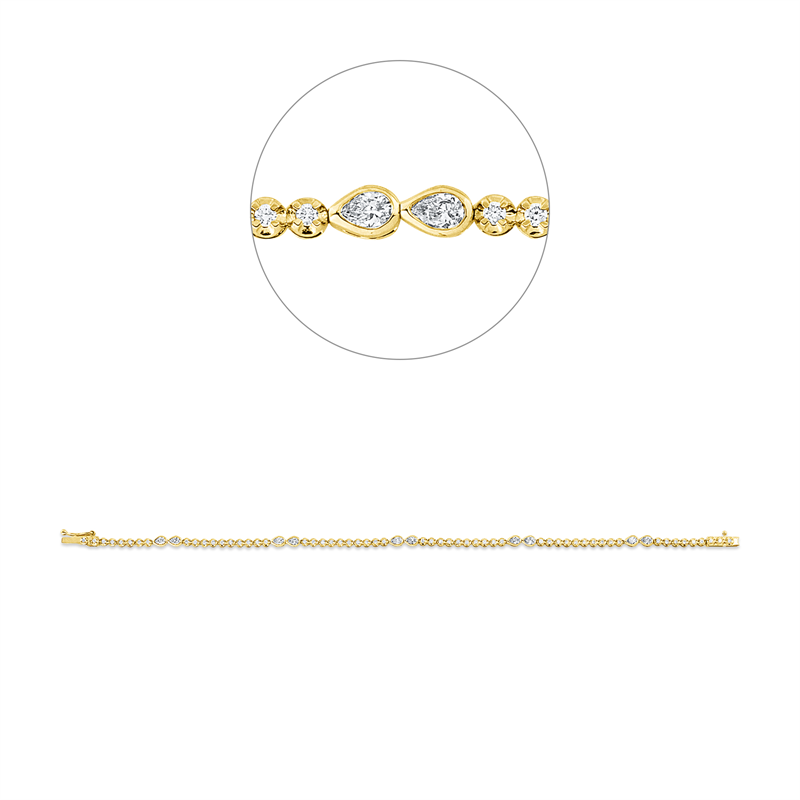 Mehrfachsteinbesatz Armband Gelbgold 18kt 1,06ct