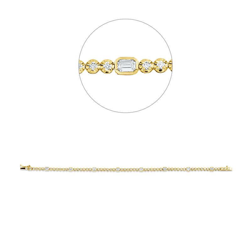 Baguette Armband Gelbgold 18kt 1,67ct