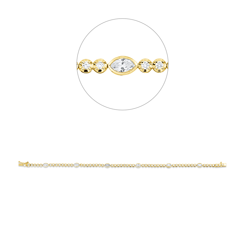 Mehrfachsteinbesatz Armband Gelbgold 18kt 1,44ct