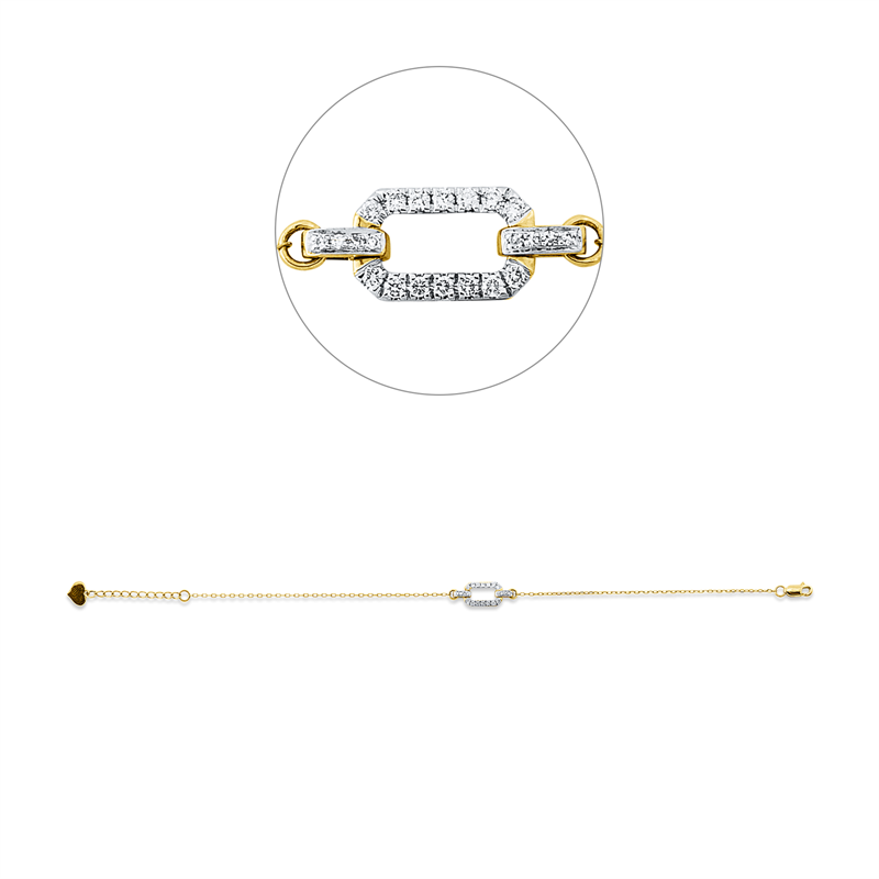 Modern Woman Armband Gelbgold / Weißgold 14kt 0,15ct