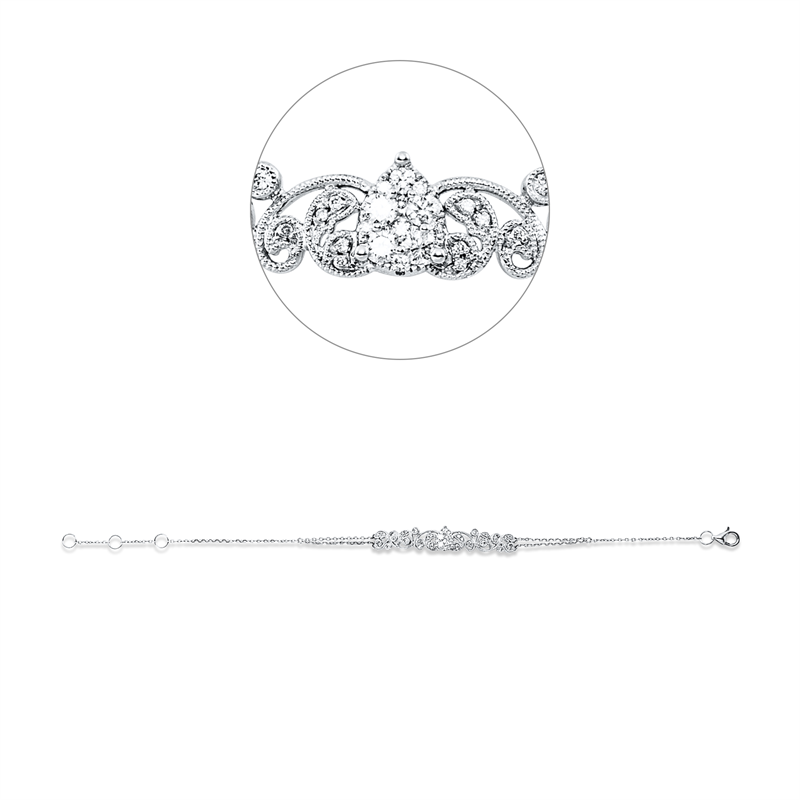 Mehrfachsteinbesatz Armband Weißgold 18kt 0,26ct