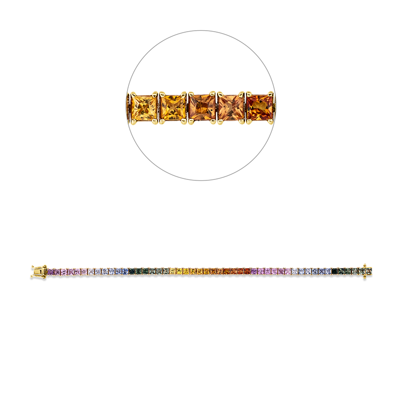 Rainbow & Multicolor Armband Gelbgold / Weißgold 18kt