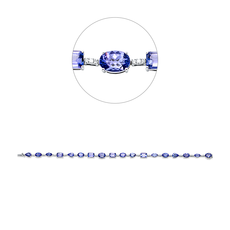 Farbstein Classic Armband Weißgold 18kt 0,23ct