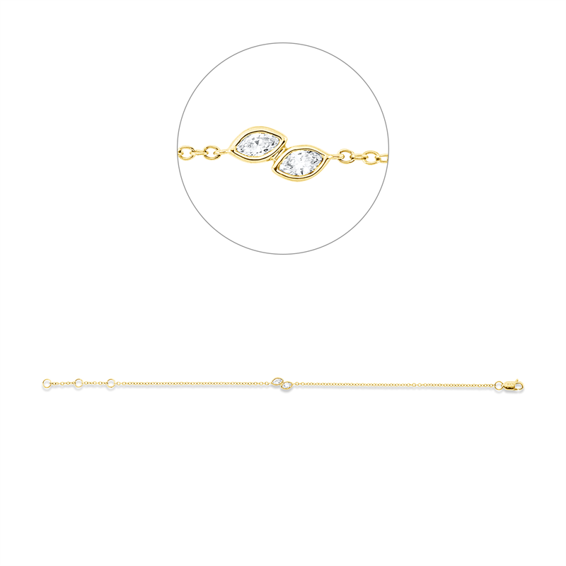 Modern Woman Armband Gelbgold 18kt 0,16ct
