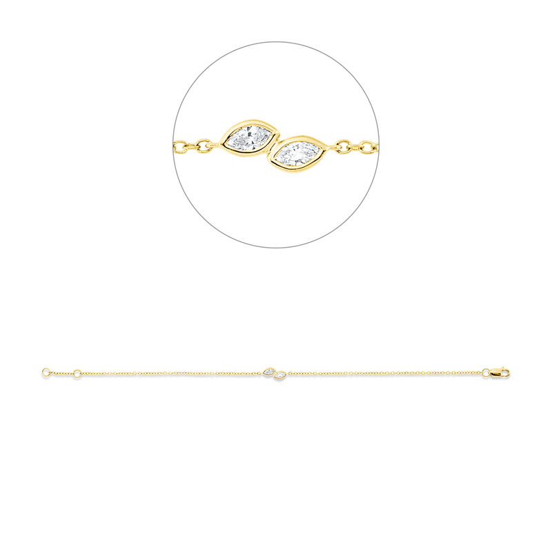 Modern Woman Armband Gelbgold 18kt 0,18ct