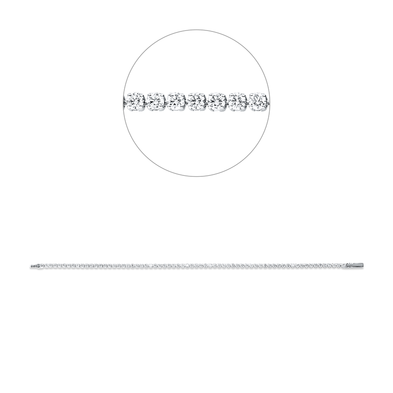 Mehrfachsteinbesatz Armband Weißgold 18kt 2,25ct