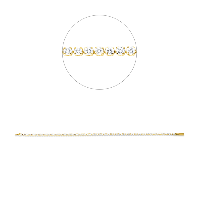 Mehrfachsteinbesatz Armband Gelbgold 18kt 1,92ct