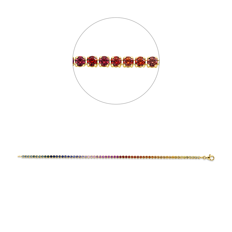 Rainbow & Multicolor Armband Gelbgold 18kt Ref-5G974