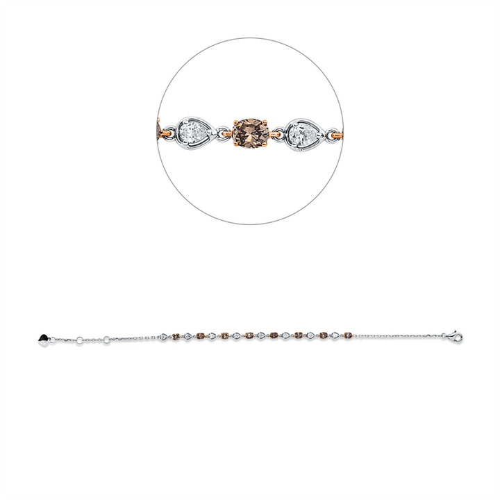 Farbiger Diamant Armband Weißgold 18kt Ref-5G990