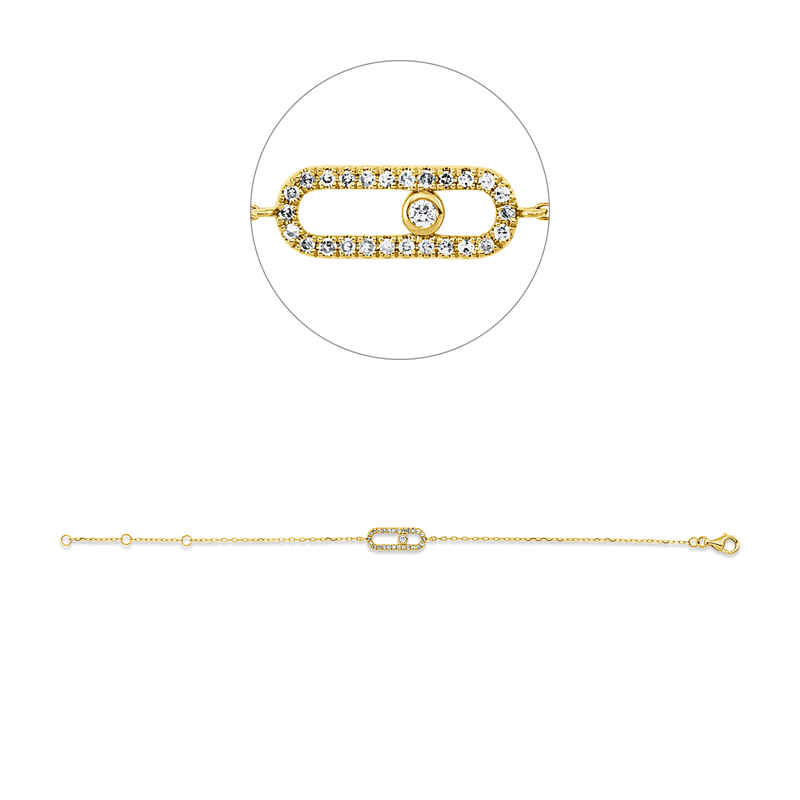 Modern Woman Armband Gelbgold 18kt 0,14ct
