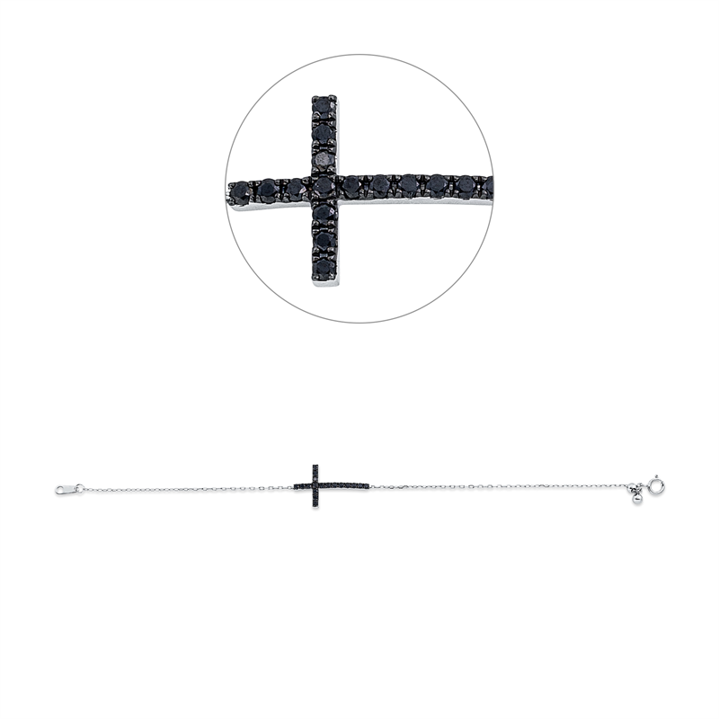 Kreuz Armband Weißgold 18kt 0,31ct