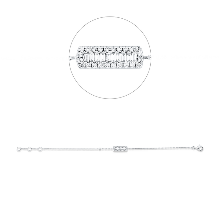 Baguette Armband Weißgold 18kt Ref-5H058