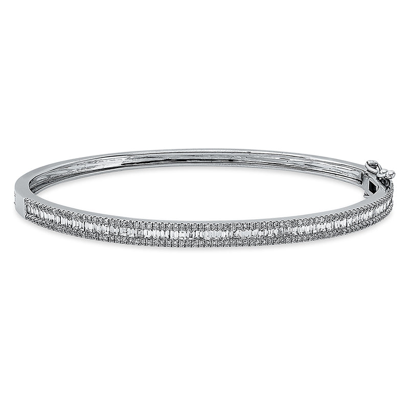 Baguette Armreif Weißgold 18kt 1,34ct