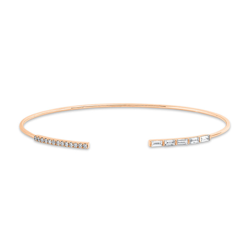Baguette Armreif Rotgold 14kt 0,35ct