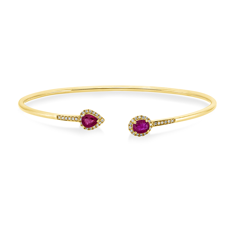 Farbstein Classic Armreif Rotgold 18kt 0,13ct